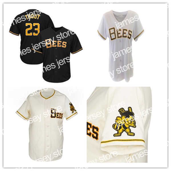 College Baseball Wears Custom Salt Lake Bees 1959 Baseball Vintage Jersey Cousu N'importe Quel Nom Numéro Homme Femme Youht Chemises Crème Noir Blanc Taille S-4XL