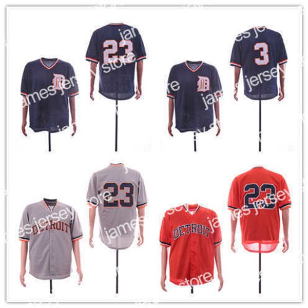 El béisbol universitario viste Detroit Kirk Gibson Alan Trammell Jersey Mitchell Ness Navy 1984 Auténtica colección Cooperstown Camisetas de práctica de bateo de malla