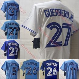 College honkbal draagt ​​heren gestikt 5 Santiago Espinal Baseball Jersey 11 Bo Bichette 26 Matt Chapman 27 Vladimir Guerrero Jr. 37 Teoscar Hernandez Jerseys