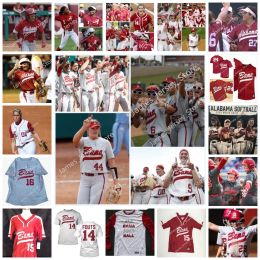 College Baseball indossa NCAA Custom Stitched Alabama Crimson Tide Maglia da baseball softball 9 Taylor Clark 12 Kaylee Tow 23 Savannah Woodard 3