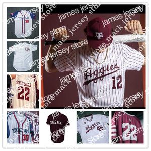 Le baseball universitaire porte la NCAA Texas A M Aggies Baseball Cousued Jersey Brandon Hicks Robert Ray Cliff Pennington Justin Ruggiano Zach Jackson