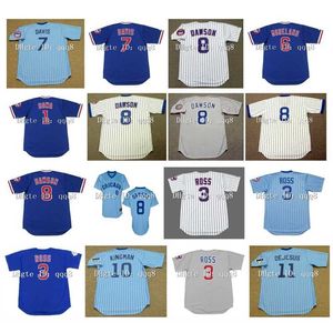 College Baseball porte un maillot rétro 7 JODY DAVIS 10 DAVE KINGMAN 1 LARRY BOWA 6 KEITH MORELAND 8 ANDRE DAWSON 3 DAVID ROSS 11 IVAN DEJESUS 12 Kyle Schwarber