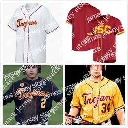 College Baseball draagt ​​USC Trojans honkbal gestikte jersey mannen vrouwen jeugd elke naam nummer Isaac Esqueda Kyle Hurt Blake Sabol Chase Bushor