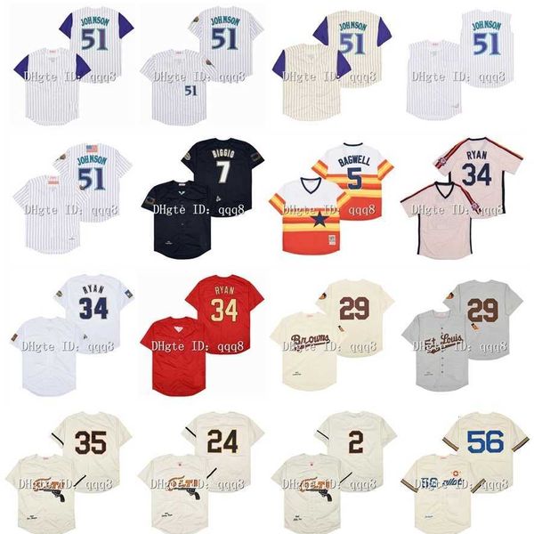 El béisbol universitario viste una camiseta de béisbol vintage de los Colts de 1964 Randy Johnson Nellie Fox Jimmy Wynn Joe Morgan Pilotos de Seattle Jim Bouton Nolan Ryan Jeff Bagwell Craig