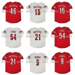 College Baseball Wears Vintage 2005 Houston Baseball Jersey 46 Andy Pettitte 15 Carlos Beltran 54 Brad Lidge 21 Andy Pettitte 9 Hunter Pence Rouge Blanc Gris Maillots