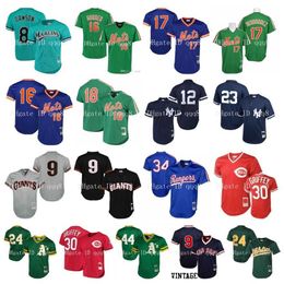 College Baseball porte un maillot en maille vintage Ken Griffey Jr. Dwight Gooden Ted Williams Hernandez Darryl Strawberry Andre Dawson Henderson Wade Boggs Retro Baseball