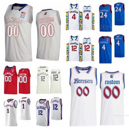 Basketball universitaire 12 Kelly Oubre Jr Jerseys Kansas Jayhawks 24 Lagerald Vick 0 Frank Mason III 4 Devonte Graham 11 Josh Jackson Dedric Lawson University Couture NCAA