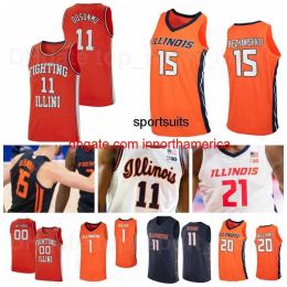 Baloncesto universitario Illinois Fighting Illini Jersey 11 Ayo Dosunmu 21 Kofi Burn 1 Trent Frazier 44 Adam Miller Andre Curbelo