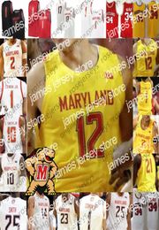Le basket-ball universitaire porte les terps Maryland 23 Bruno Fernando 34 Len Bias 4 Kevin Huerter 32 Joe Smith Red White Yellow 100th RE2153019