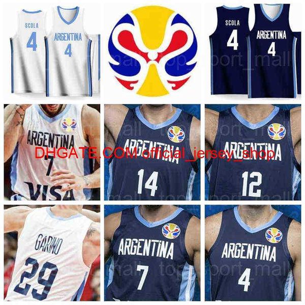 Le basket-ball universitaire porte des maillots de basket-ball de l'équipe de la Coupe du monde 2019 d'Argentine 4 Luis SCOLA 29 Patricio GARINO 7 Facundo CAMPAZZO 14 Gabriel DECK 8 Nicolas LAPROVITTOLA