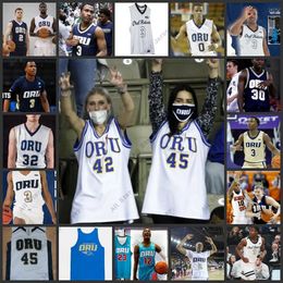 College Basketball draagt ​​3 Max Abmas Oral Roberts University Basketball Jersey 2022 NCAA Finale vier Oru Jerseys 13 Nate Clover III 14 Deshang Weaver Trey Phipps