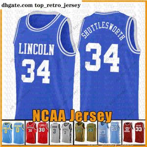 College Basketball Wears 34 Jesus Shuttles-worth Ray Allen Lincoln-film 14 Will Smith 25 Carlton Banks Basketball Jersey Love 22 MCCall NCAA dss