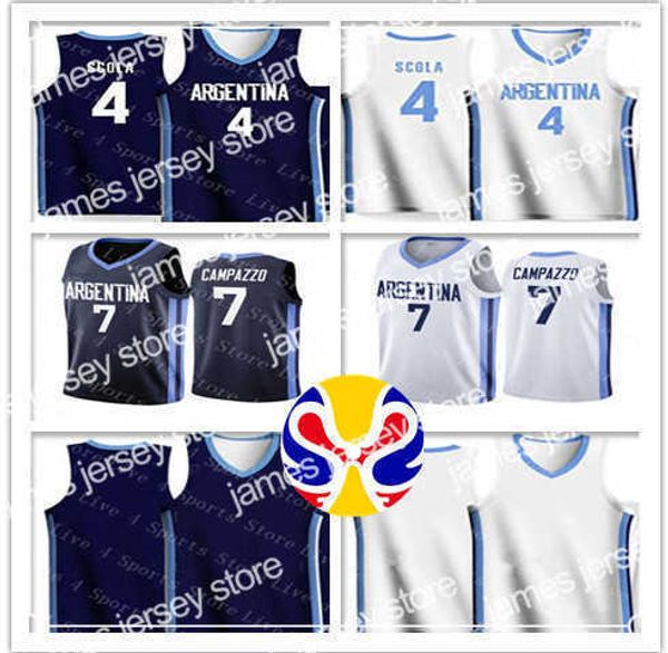 Le basket-ball universitaire porte l'Argentine 2019 Jerseys de la Coupe du monde de basket-ball 4 Luis Scola 29 Patricio Garino 7 Facundo Campazzo 14 Gabriel Deck 8 Nicolas Laprovittola Print