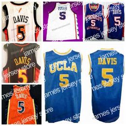 College Basketball Wears Basketball personnalisé BARON 5 DAVIS College Basketball Jersey Hommes Cousu Bleu Blanc Orange N'importe Quel Nom Numéro Taille S-4XL Gilet Maillots