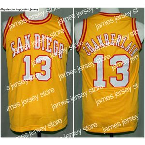 College Basketball draagt basketbalshirts Wilt Chamberlain #13 San Diego Conquistadors Retro basketbalshirt Heren gestikt op maat met elk nummer Naam Jerseys