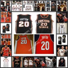 College Basketball Wears College 20 Gary Payton Maillots OSU Custom Oregon State Beavers College Basketball Jersey 45 A.C. Green 15 Eric Moreland 12 DREW EUBANKS 4 Tr