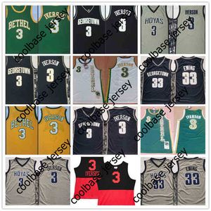 El baloncesto universitario usa la universidad 3 Allen Iverson Jersey 33 Patrick Ewing Jersey NCAA Georgetown Hoyas Bethel High School Stitched College