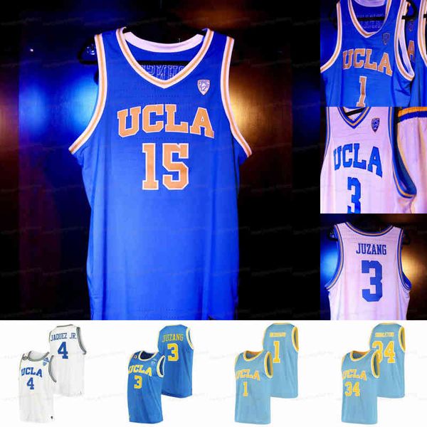 El baloncesto universitario viste la camiseta de baloncesto universitaria UCLA Bruins personalizada Myles Johnson Johnny Juzang David Singleton Jules Bernard Cody Riley Kenneth Nwuba