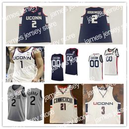 Le basket-ball universitaire porte le Connecticut UConn Huskies Basketball Jersey James Bouknight R.J.Cole Adama Sanogo Tyrese Martin Isaiah Whaley Tyler Polley Andre Jackso