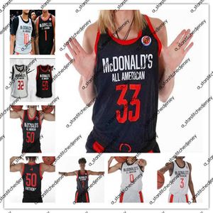 Le basket-ball universitaire porte un maillot All-American de McDonald's personnalisé pour hommes 2011 Cole Anthony Scottie Lewis Josh Green Oscar Tshiebwe Precious Achiuwa Edwards