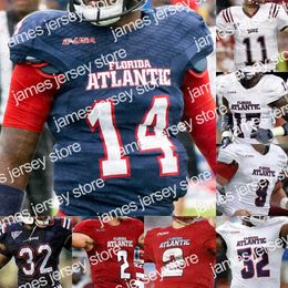 Le basket-ball universitaire porte des chouettes de Florida atlantique personnalisées Fau Jerseys de football universitaire Chris Robison Malcolm Davidson Harrison Bryant Devin Singletary DeAngelo Anto