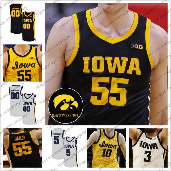 El baloncesto universitario viste una camiseta personalizada de baloncesto de los Iowa Hawkeyes Luka Garza Joe Wieskamp Patrick Mccaffery Keegan Murray Cj Fredrick