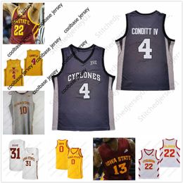 El baloncesto universitario usa la camiseta de baloncesto de Iowa State personalizada NCAA College 22 Haliburton 0 Blake Hinson 4 George Conditt IV 45 Rasir