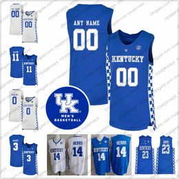 College Basketball indossa abiti personalizzati Kentucky Wildcats 2020 Basket Tyler Herro 0 Ashton Hagans Allen Whiey Maxey Richards Quickley