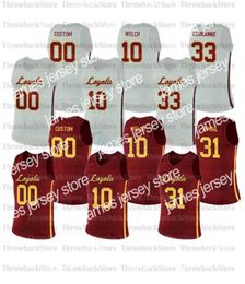 College Basketball draagt op maat gemaakte Loyola Ramblers College Basketball Jerseys 1 Lucas Williamson 2 Jake Baughman 12 Christian Negron 4126052