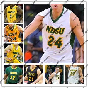 College Basketball draagt aangepaste Ncaa North Dakota State Bison NDSU-basketbaltrui Rocky Kreuser Sam Griesel Grant Nelson Tyree Eady Maleeck Harden-Hayes Dezmon