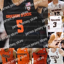 College-Basketball trägt maßgeschneiderte Basketballtrikots der Oregon State Beavers Payto Tres Tinkle Thompson Kelley Reichle HollinsA.C. Grüner Barry Payton
