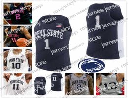 Le basket-ball universitaire porte des vêtements personnalisés Penn State Nittany Lions 2020 Basketball 0 Myreon Jones 11 Lamar Stevens 12 Brockington 24 Mike W7950845