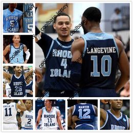 College basketbal draagt ​​op maat gemaakte Rhode Island basketbal gestikt Jersey 12 Cuttino Mobley 32 Jared Terrell 5 Lamar Odom 4 Tyrese Martin 3