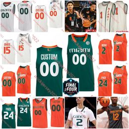 College Basketball draagt Lonnie Walker IV Miami Hurricanes basketbalshirts Bruce Brown Tim James Jack McClinton Don Curnutt Rick Barry Charlie Moore Custom St