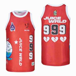 College Basketball draagt ​​man Moive Basketball Juice WRLD #999 Lyrische limonade Breathable Sports Jersey Black Red White Gray Purple