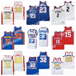 College Basketball Wears Men MCDONALDS Movie ALL AMERICAN Basketball Jersey LONZO BALL 2 Vince Carter 15 MAGIC JOHNSON 32 LEBRON JAMES 23 Carmelo 22 Hip Hop Tous