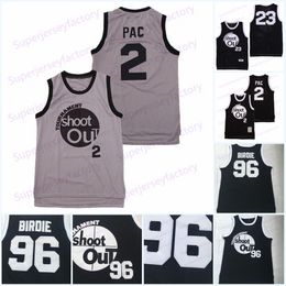 College Basketball Wears Moive Tournament Shoot Out # 96 Birdie Tupac 23 Motaw 2 Pac Movie Basketball Jersey 100% cosido Negro S-3XL Envío rápido 1 Transacciones