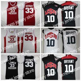 College basketbal draagt NCAA 2012 Team USA Lower Merion 33 Bryant Jersey College Men High School Basketball Hightower Dream Red White