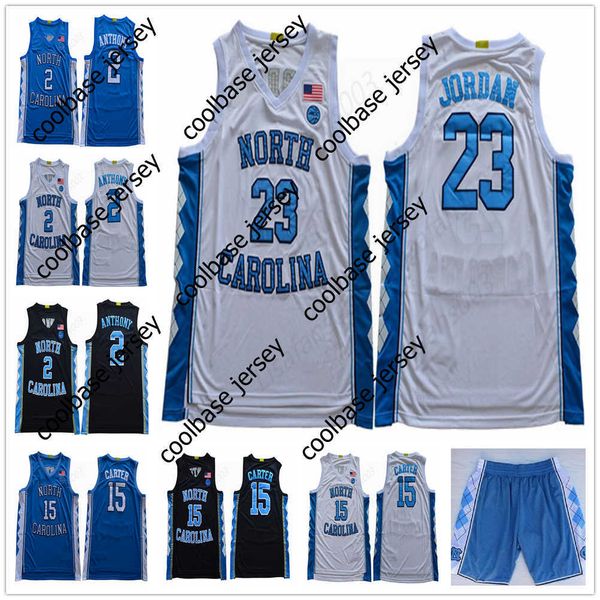 College Basketball Wears NCAA 23 Michael Maillots de basket-ball à manches courtes pour hommes cousus North Carolina College White Light Blue Jersey S-XXL