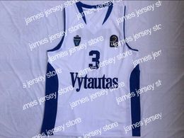 Le basket-ball universitaire porte un maillot de basket-ball NCAA 3 LiAngelo Ball Vytautas 1 LaMelo Jersey uniforme tout cousu collège Lituanie Prienu blanc