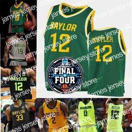 College Basketball Wears Nik1 NCAA Basketball Final Four Baylor Bears Jersey 0 Flo Thamba 12 Jared Butler 31 Macio Teague 10 Adam Flagler 45 Davion Mitchell Green