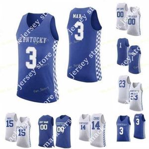 College basketbal draagt ​​NIK1 NCAA College Kentucky Wildcats Basketball Jersey 3 Hamidou Diallo 3 Tyrese Maxey 32 Wenyen Gabriel 33 Ben 4