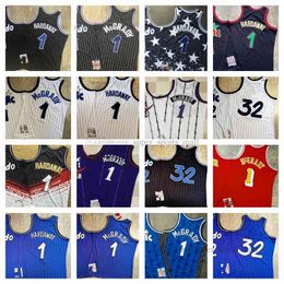 Le basket-ball universitaire porte de véritables maillots de basket-ball rétro cousus # 32 McGrady 1 Tracy Jersey 2000-01 Mans pour femmes S-xxl