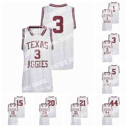 College basketbal draagt ​​door Texas A M Aggies NCAA College Basketball Jersey Quenton Jackson Henry Coleman III Marcus Williams Tyrece Radford Andre Gordon Wade