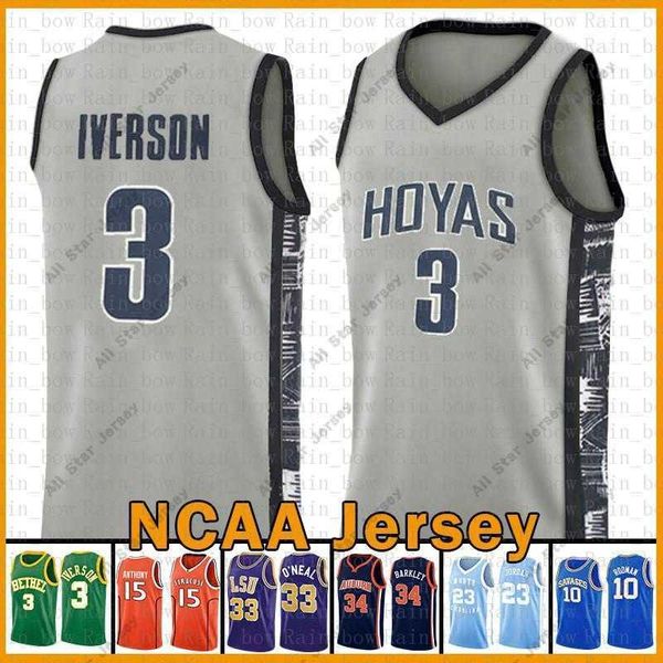 Le basket-ball universitaire porte le tkm Georgetown University NCAA Allen 3 Iverson LeBron 23 James Kawhi Basketball Jersey 2 Kyrie Leonard Dwyane 3 Wade Irving Stephen 30 Curry