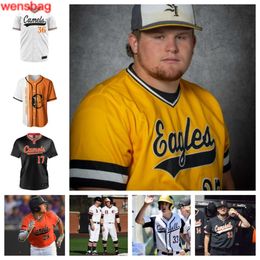 College Campbell 33 Peyton Brown 40 Griffin Parrill 26 Trent Adams 22 Maillot de baseball Daniel Brown 37 Garret Kangas 18 Cameron OBrien 31 Anthony Mitta cousu sur mesure