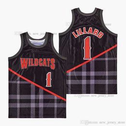 Collège DAMIAN NCAA # 1 LILLARD HIGH SCHOOL BASKETBALL CITY JERSEY Custom DIY Design Stitched Movie Basketball Jerseys