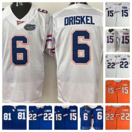 College Florida Gators College Football Jersey op voorraad 6 Jeff Driskel 15 Tim Tebow 22 Emmitt Smith 81 Aaron Hernandez Borduursel Ed J