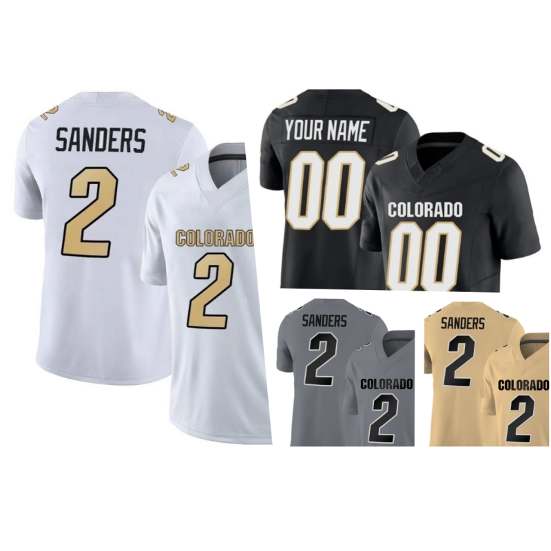 Maillot de football universitaire Shedeur Sanders Travis Hunter Homme Shilo Sanders Spencer Dinwiddie Buffalo Team Player Shirt Jeunesse Noir Blanc