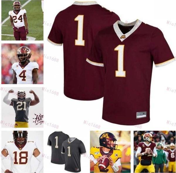 Football universitaire Minnesota Golden Gophers Jersey Athan Kaliakmanis Cody Lindenberg Darius Taylor Sean Tyler Daniel Jackson Corey Crooms Jr Jack Henderso